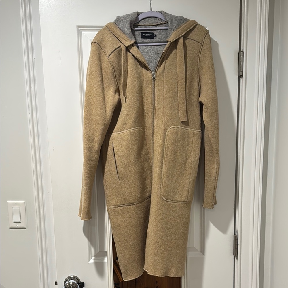 Holebrook Tan Hooded Long Coat